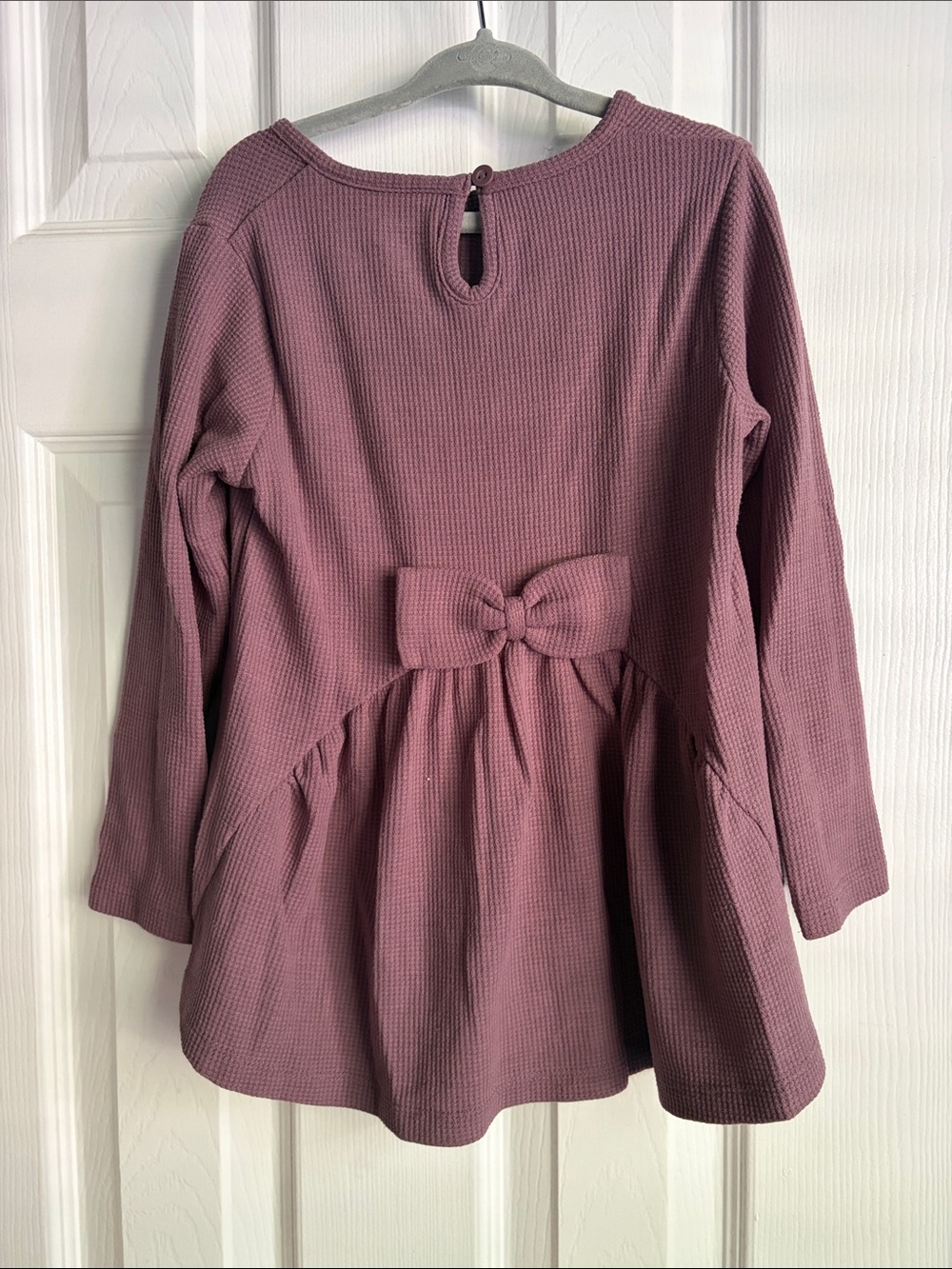 Ruffle Butts Girl’s Relaxed Waffle Knit Long Sleeve Top - purple